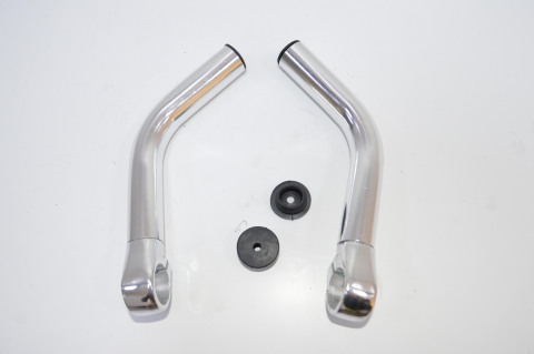 Рога на руль алюминиевые серебро (Alloy), код 40809																															