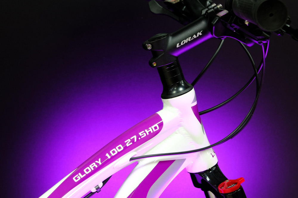 Lorak Glory 100 HD 27.5 Белый/Фиолетовый рама 17 (на рост 155-173)