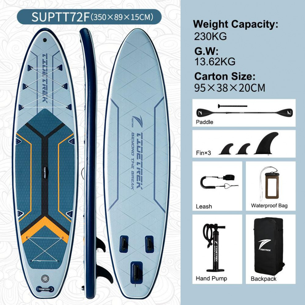 Сапборд TIDETREK SUPTT72F (350*89*15) синий с сиденьем и двойным веслом, код 78945